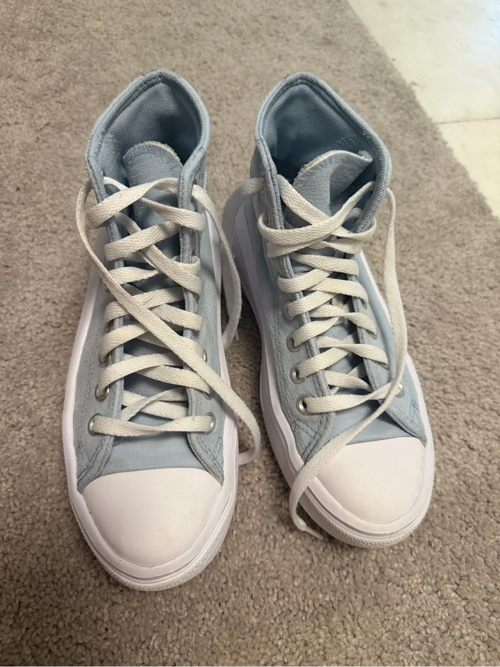 Converse Light Blue High-Top Platform Sneakers - Women's Casual Shoe